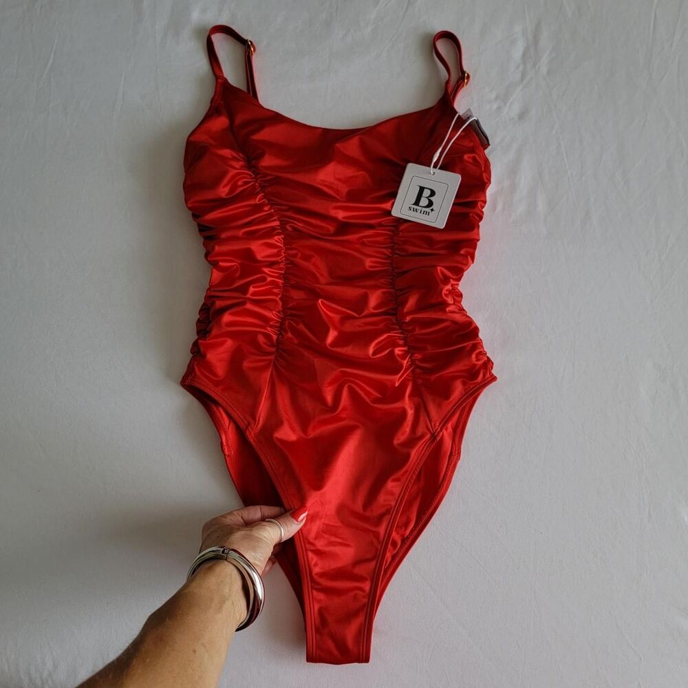 NWT B SWIM Tsunami one-piece swimsuit in red